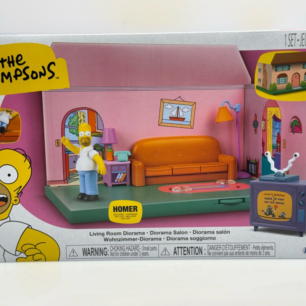Jakks Pacific •The Simpsons• Living Room Diorama with Homer 2.5" Figure New 2024